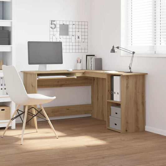 L-Shaped Corner Desk 120x140x75 cm Engineered Wood Artisan oak