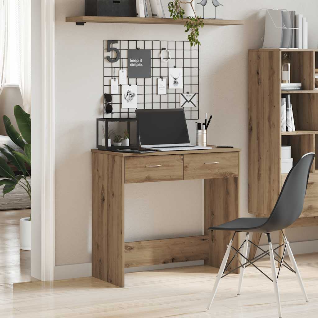 vidaXL Desk Artisian Oak 80x40x75 cm Engineered Wood 1