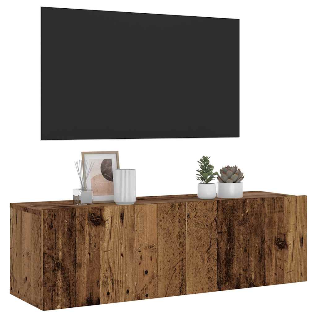 vidaXL Wall Mounted TV Cabinet Old Wood 100x30x30 cm Engineered Wood 1