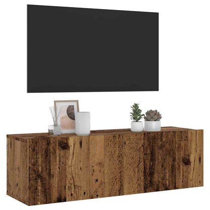 vidaXL Wall Mounted TV Cabinet Old Wood 100x30x30 cm Engineered Wood 1