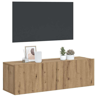 vidaXL Wall Mounted TV Cabinet Artisan Oak 100x30x30 cm Engineered Wood 2