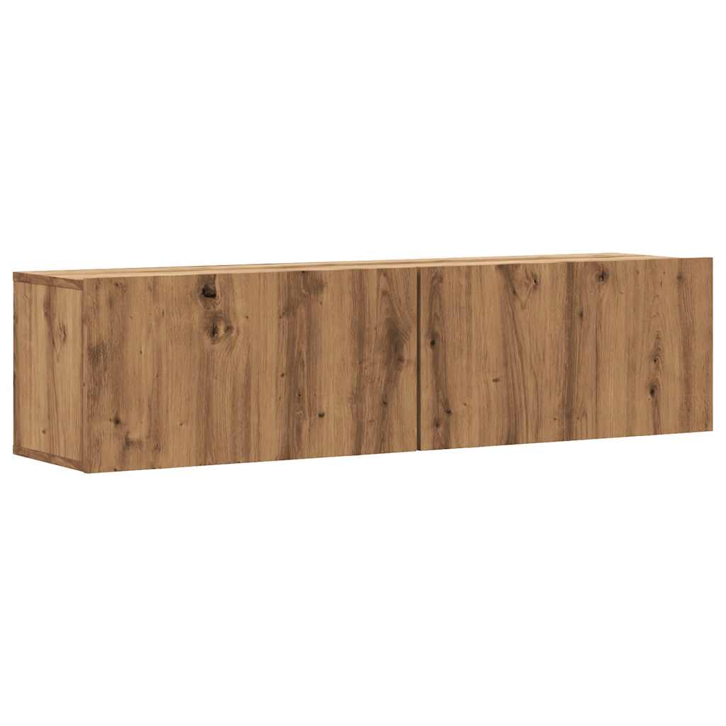 vidaXL Wall Mounted TV Cabinet Artisan Oak 120x30x30 cm Engineered Wood 2