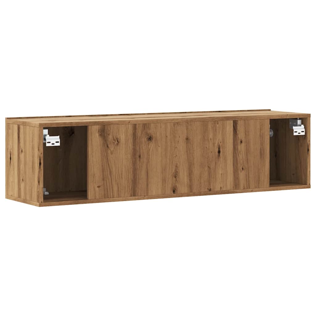 vidaXL Wall Mounted TV Cabinet Artisan Oak 120x30x30 cm Engineered Wood 6