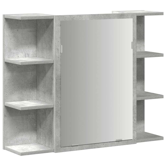 vidaXL Bathroom Mirror Cabinet Concrete Grey 80x20,5x64 cm Engineered Wood 2