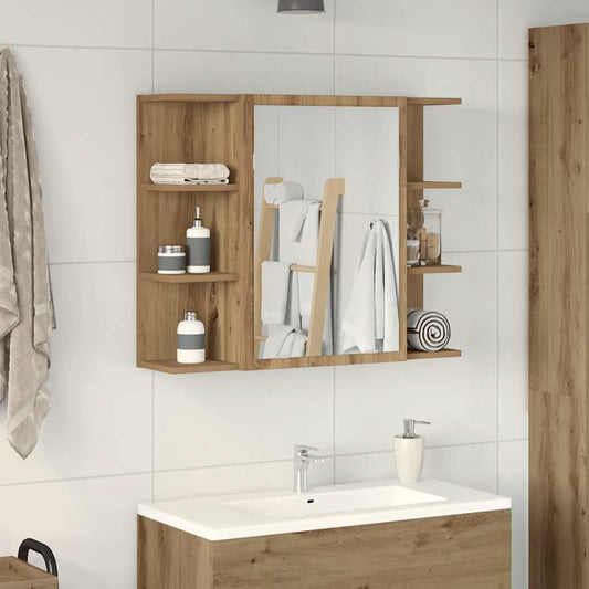 Bathroom Mirror Cabinet 80x20.5x64 cm Artisan oak