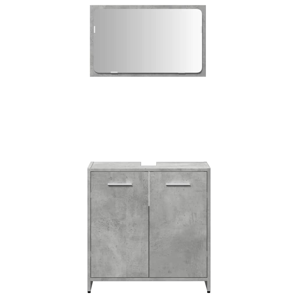 vidaXL Bathroom Cabinet with Mirror Concrete Grey Engineered Wood 4