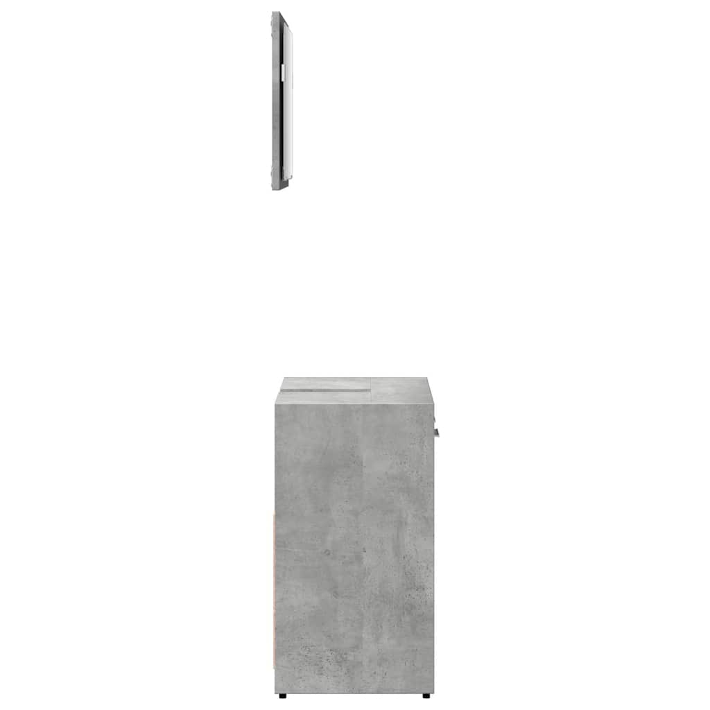 vidaXL Bathroom Cabinet with Mirror Concrete Grey Engineered Wood 5