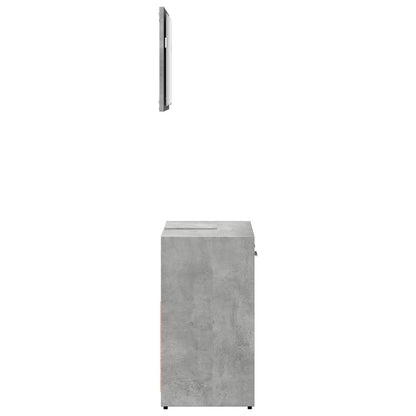 vidaXL Bathroom Cabinet with Mirror Concrete Grey Engineered Wood 5