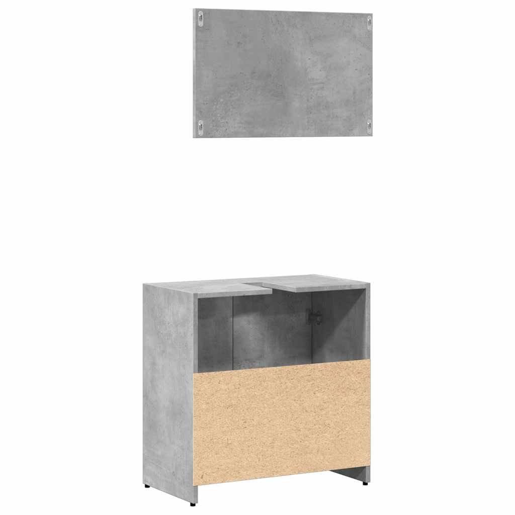 vidaXL Bathroom Cabinet with Mirror Concrete Grey Engineered Wood 6