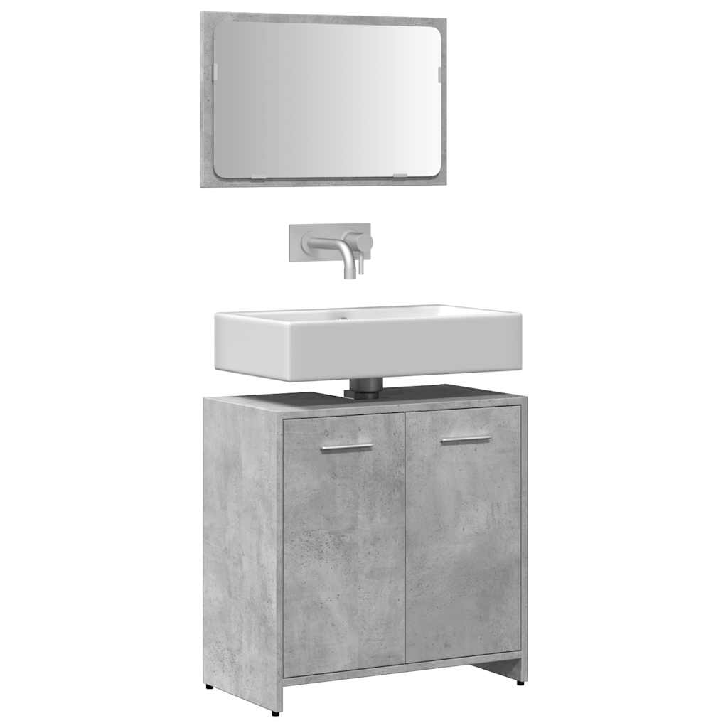 vidaXL Bathroom Cabinet with Mirror Concrete Grey Engineered Wood 1