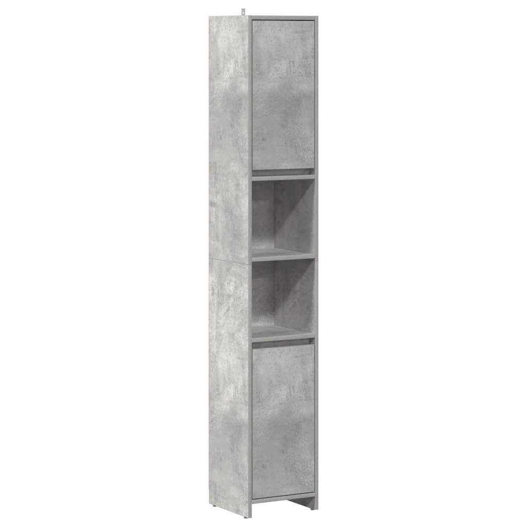 vidaXL Bathroom Cabinet Concrete Grey 30x30x183.5 cm Engineered Wood 2