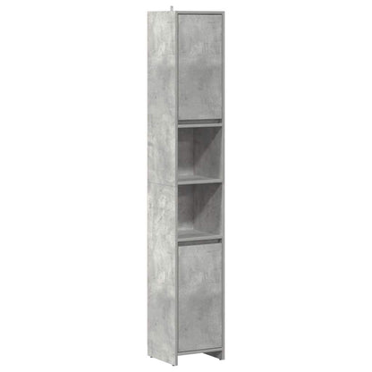 vidaXL Bathroom Cabinet Concrete Grey 30x30x183.5 cm Engineered Wood 2