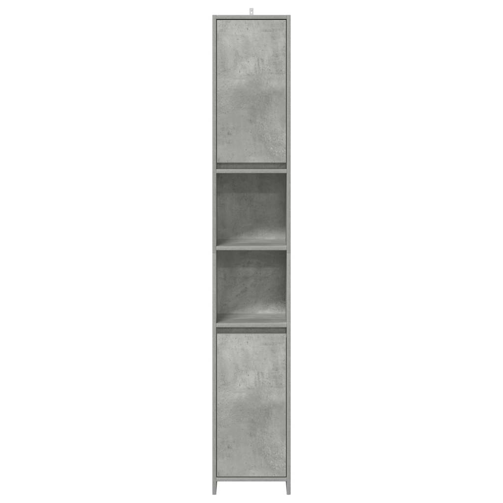 vidaXL Bathroom Cabinet Concrete Grey 30x30x183.5 cm Engineered Wood 4