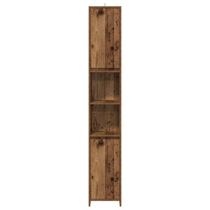 vidaXL Bathroom Cabinet Old Wood 30x30x183.5 cm Engineered Wood 4
