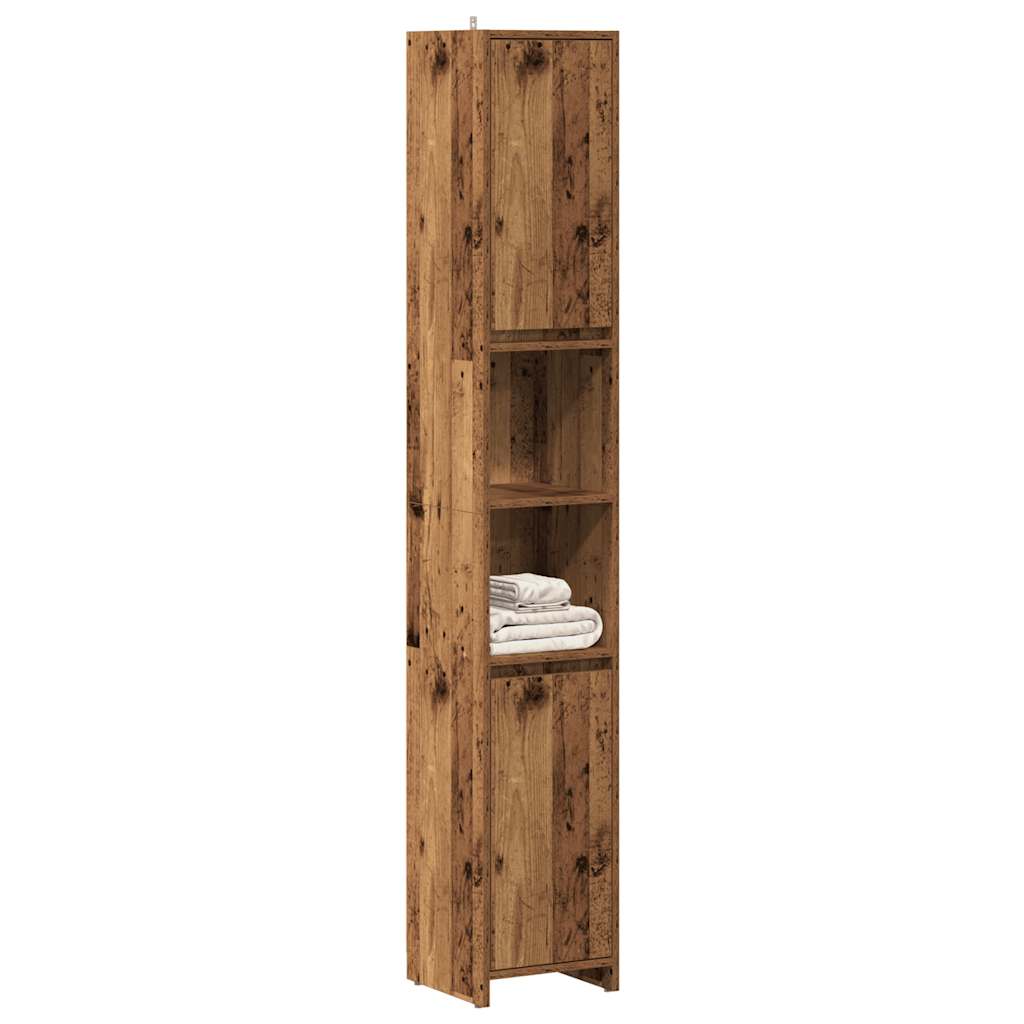 vidaXL Bathroom Cabinet Old Wood 30x30x183.5 cm Engineered Wood 1