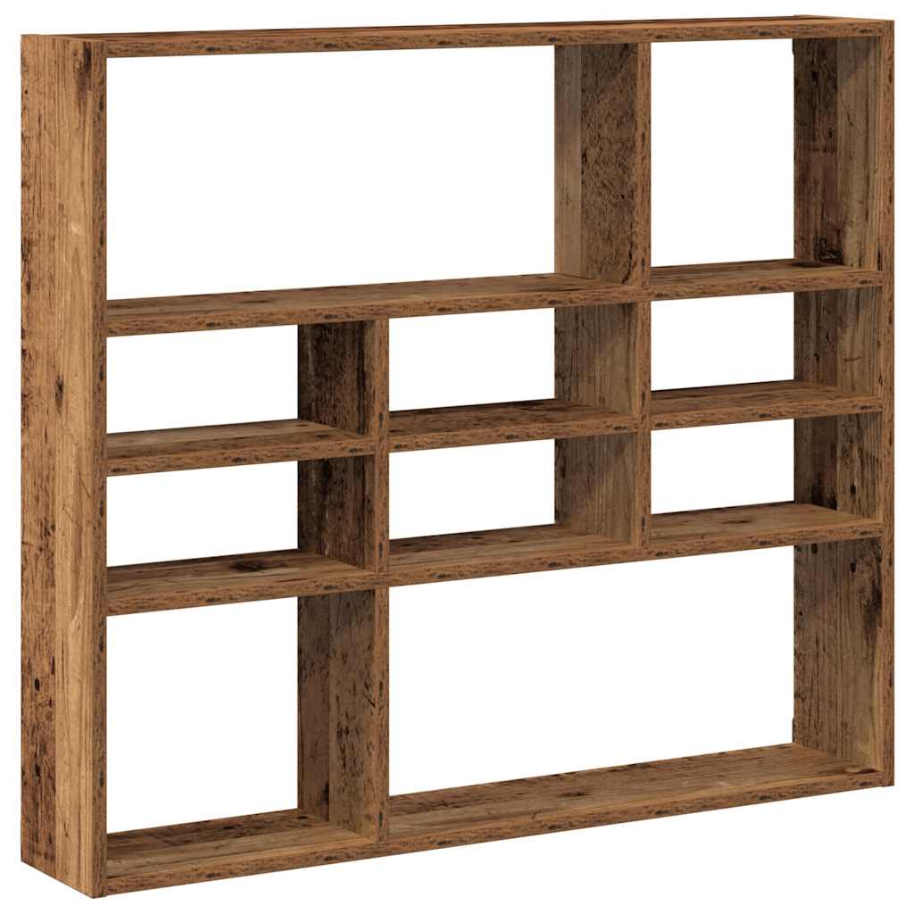 vidaXL Wall Shelf Old Wood 90x16x78 cm Engineered Wood 2