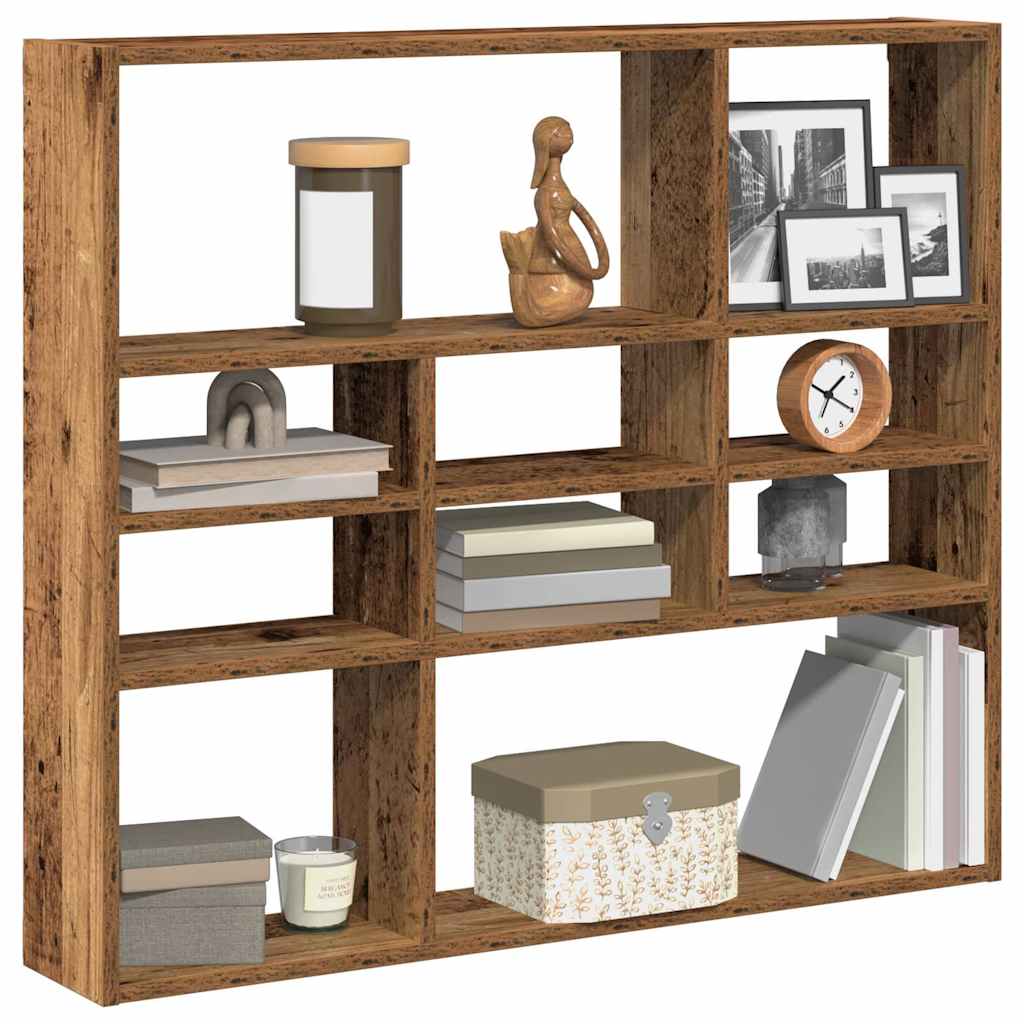 vidaXL Wall Shelf Old Wood 90x16x78 cm Engineered Wood 3