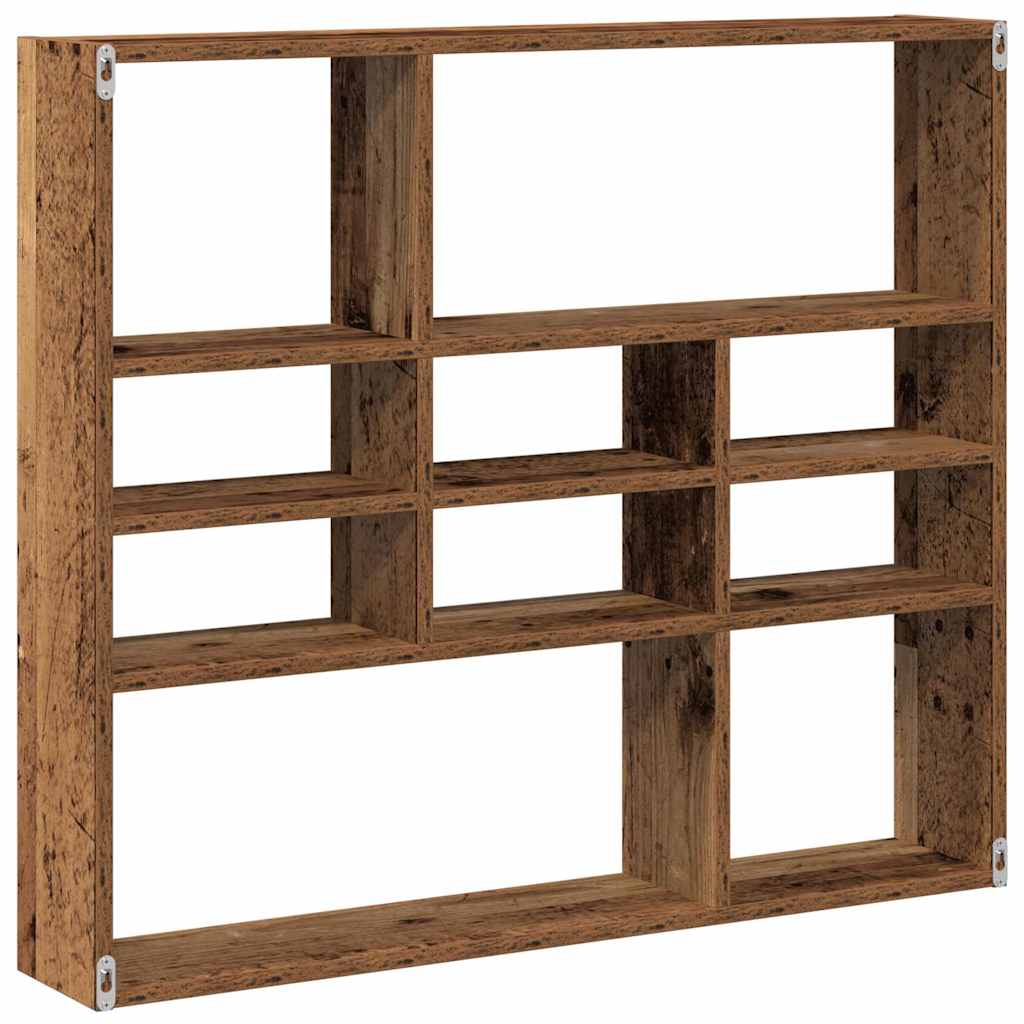 vidaXL Wall Shelf Old Wood 90x16x78 cm Engineered Wood 6