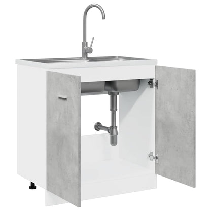 vidaXL Sink Bottom Cabinet Lyon Concrete Grey 80x46x81.5 cm Engineered Wood 3