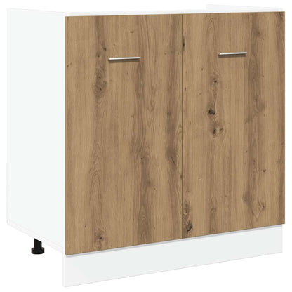 Kitchen Base Cabinet "Lyon" Engineered Wood Artisan oak 1x bottom cabinet (1 door 1 drawer) 30–1x hanging cabinet (1 door) 30 cm wide 100 cm high 1x bottom cabinet (2 doors) 80 cm
