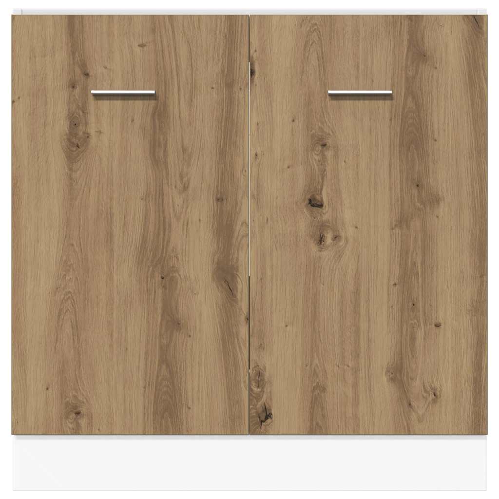 Kitchen Base Cabinet "Lyon" Engineered Wood Artisan oak 1x bottom cabinet (1 door 1 drawer) 30–1x hanging cabinet (1 door) 30 cm wide 100 cm high 1x bottom cabinet (2 doors) 80 cm
