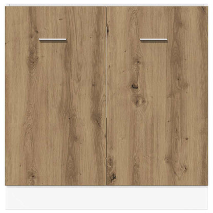 Kitchen Base Cabinet "Lyon" Engineered Wood Artisan oak 1x bottom cabinet (1 door 1 drawer) 30–1x hanging cabinet (1 door) 30 cm wide 100 cm high 1x bottom cabinet (2 doors) 80 cm
