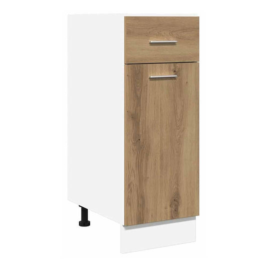 Kitchen Base Cabinet "Lyon" Engineered Wood Artisan oak 1x bottom cabinet (1 door 1 drawer) 30–1x hanging cabinet (1 door) 30 cm wide 100 cm high 1x bottom cabinet (1 door 1 drawer) 30 cm