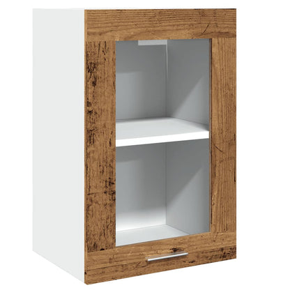 vidaXL Hanging Glass Cabinet Lyon Old Wood 40x31x60 cm Engineered Wood 2