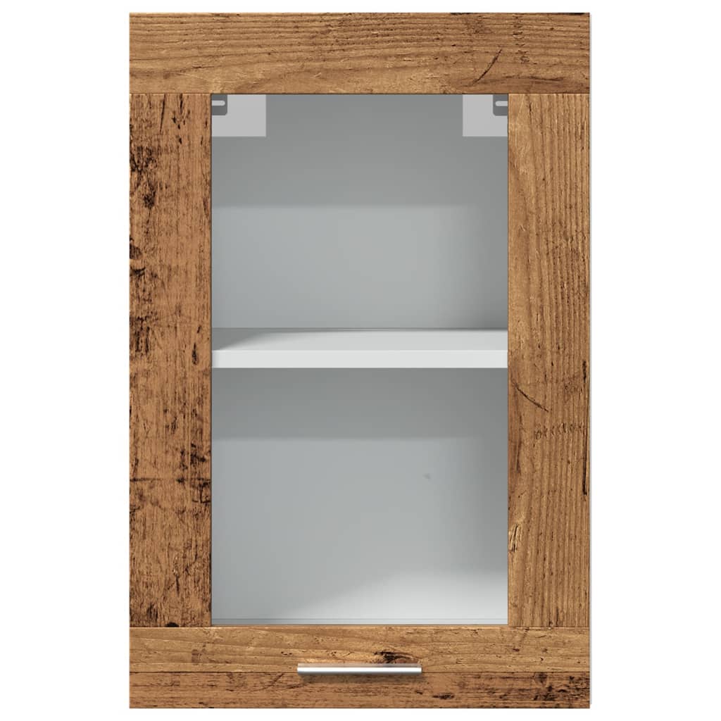 vidaXL Hanging Glass Cabinet Lyon Old Wood 40x31x60 cm Engineered Wood 4