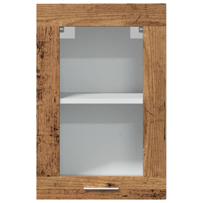 vidaXL Hanging Glass Cabinet Lyon Old Wood 40x31x60 cm Engineered Wood 4