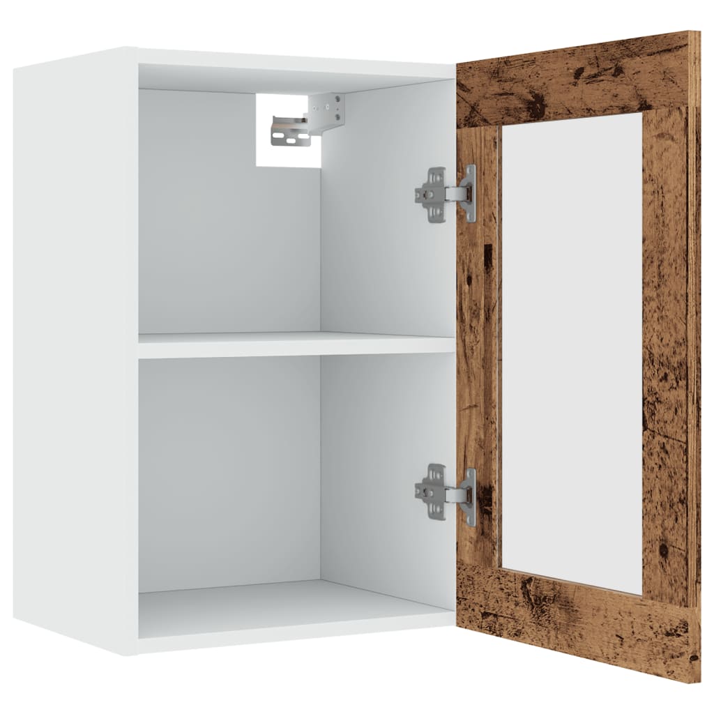vidaXL Hanging Glass Cabinet Lyon Old Wood 40x31x60 cm Engineered Wood 5