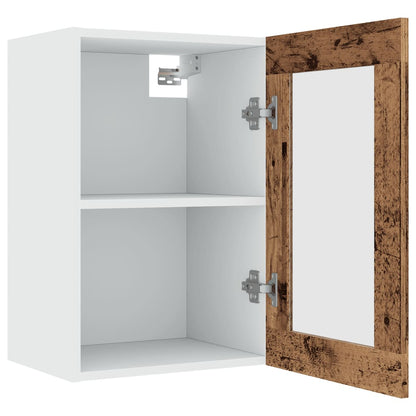 vidaXL Hanging Glass Cabinet Lyon Old Wood 40x31x60 cm Engineered Wood 5