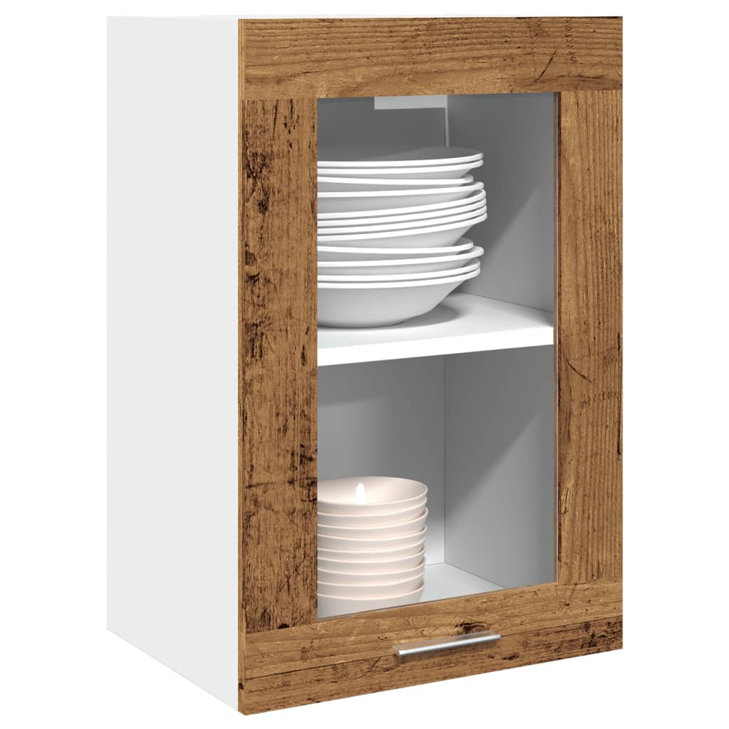 vidaXL Hanging Glass Cabinet Lyon Old Wood 40x31x60 cm Engineered Wood 1