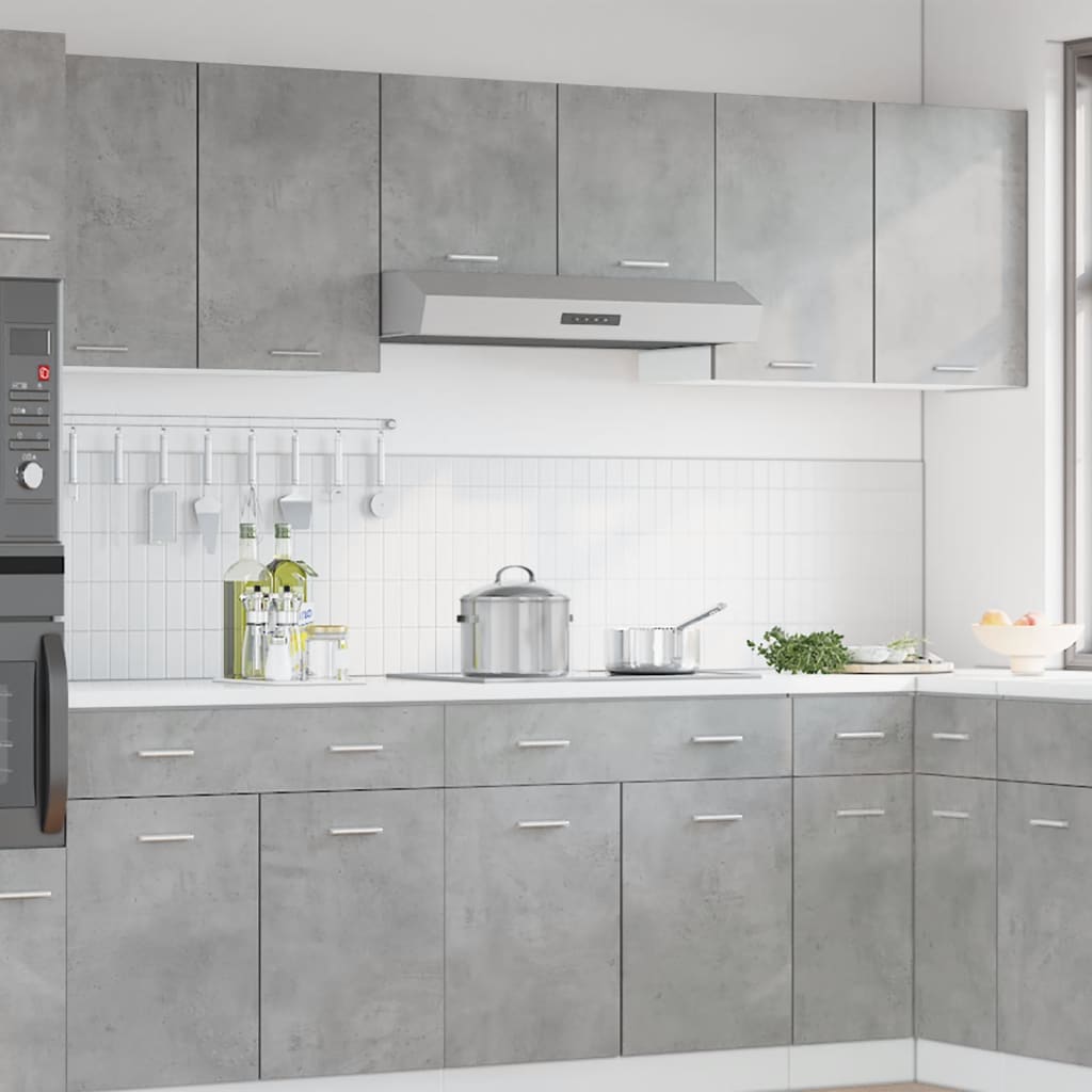 Hanging Cabinet "Lyon" 39.5x31x60 cm Concrete grey 1x hanging cabinet (1 door) 40 cm wide 40 cm high–1x hanging cabinet (2 shelves) 40 cm 1x hanging cabinet (2 doors) 80 cm wide 60 cm high