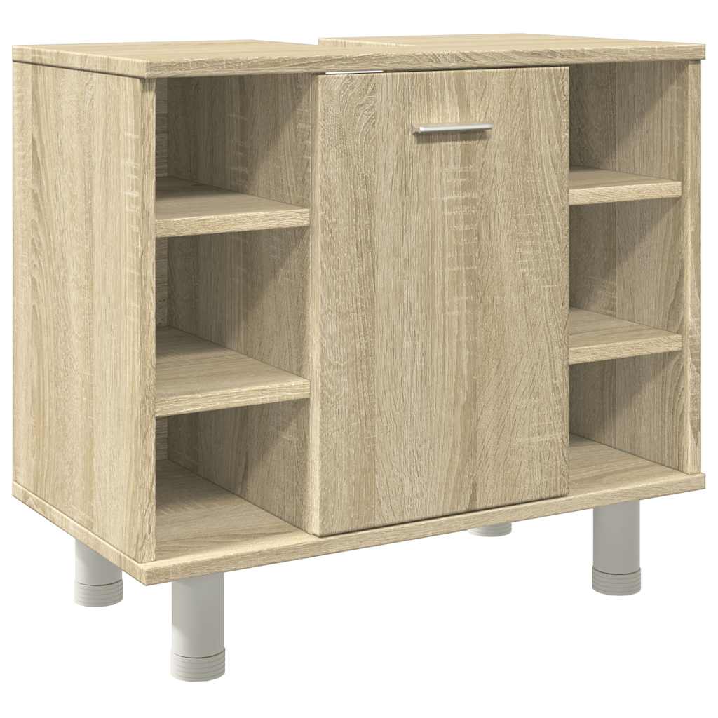 vidaXL Bathroom Cabinet Sonoma Oak 60x32x53.5 cm Engineered Wood 2