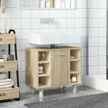 vidaXL Bathroom Cabinet Sonoma Oak 60x32x53.5 cm Engineered Wood 3