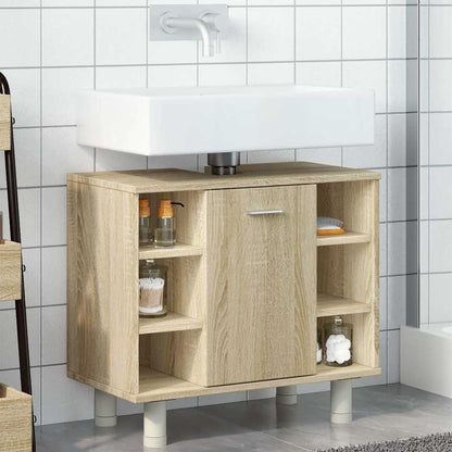 vidaXL Bathroom Cabinet Sonoma Oak 60x32x53.5 cm Engineered Wood 4