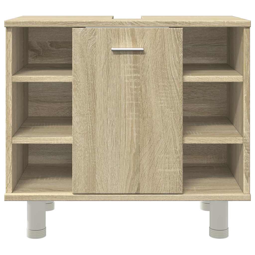 vidaXL Bathroom Cabinet Sonoma Oak 60x32x53.5 cm Engineered Wood 5