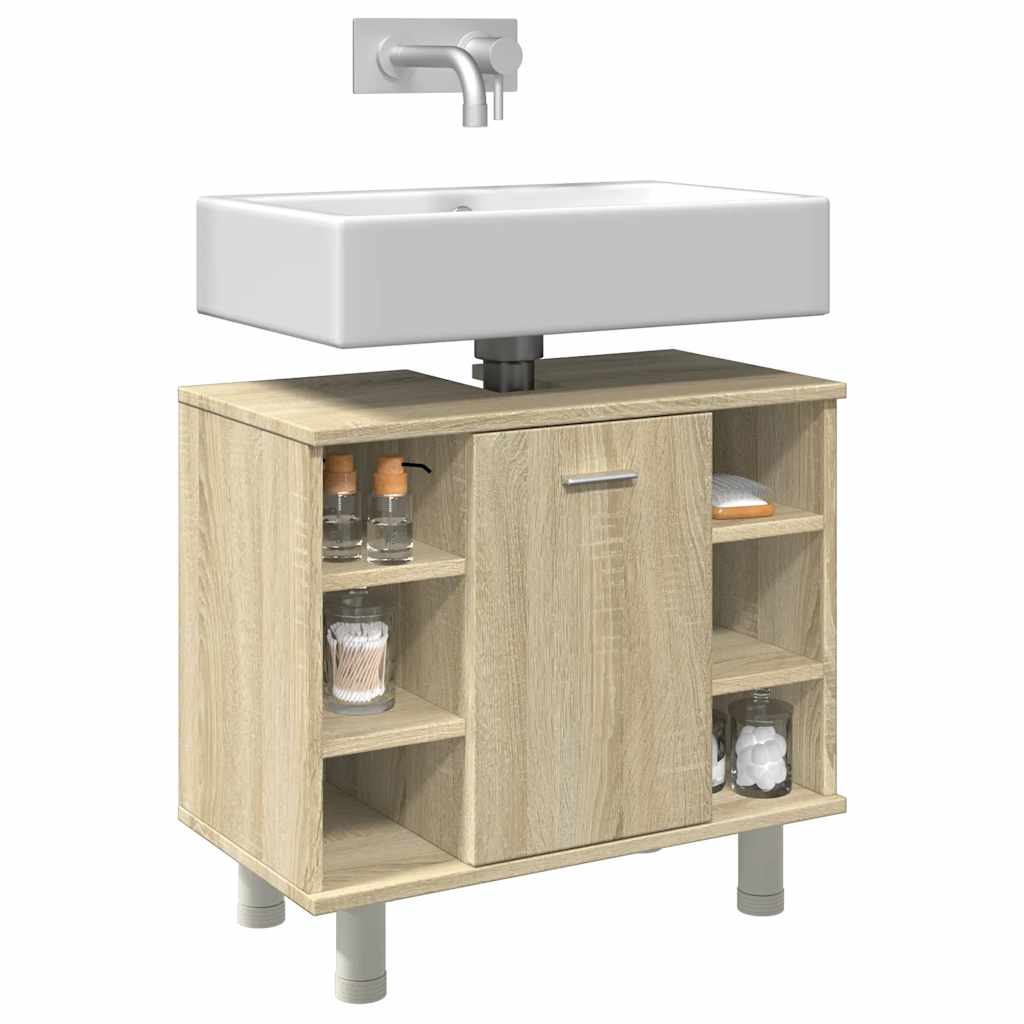 vidaXL Bathroom Cabinet Sonoma Oak 60x32x53.5 cm Engineered Wood 1