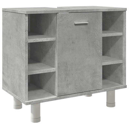 vidaXL Bathroom Cabinet Concrete Grey 60x32x53.5 cm Engineered Wood 2