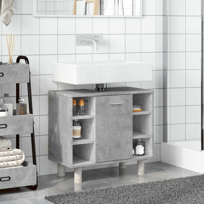 vidaXL Bathroom Cabinet Concrete Grey 60x32x53.5 cm Engineered Wood 3