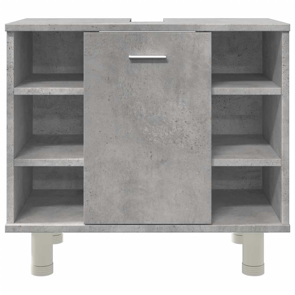 vidaXL Bathroom Cabinet Concrete Grey 60x32x53.5 cm Engineered Wood 5