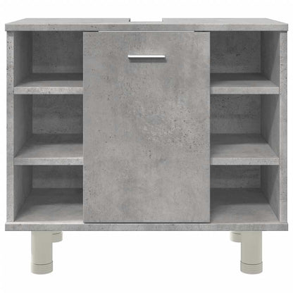 vidaXL Bathroom Cabinet Concrete Grey 60x32x53.5 cm Engineered Wood 5