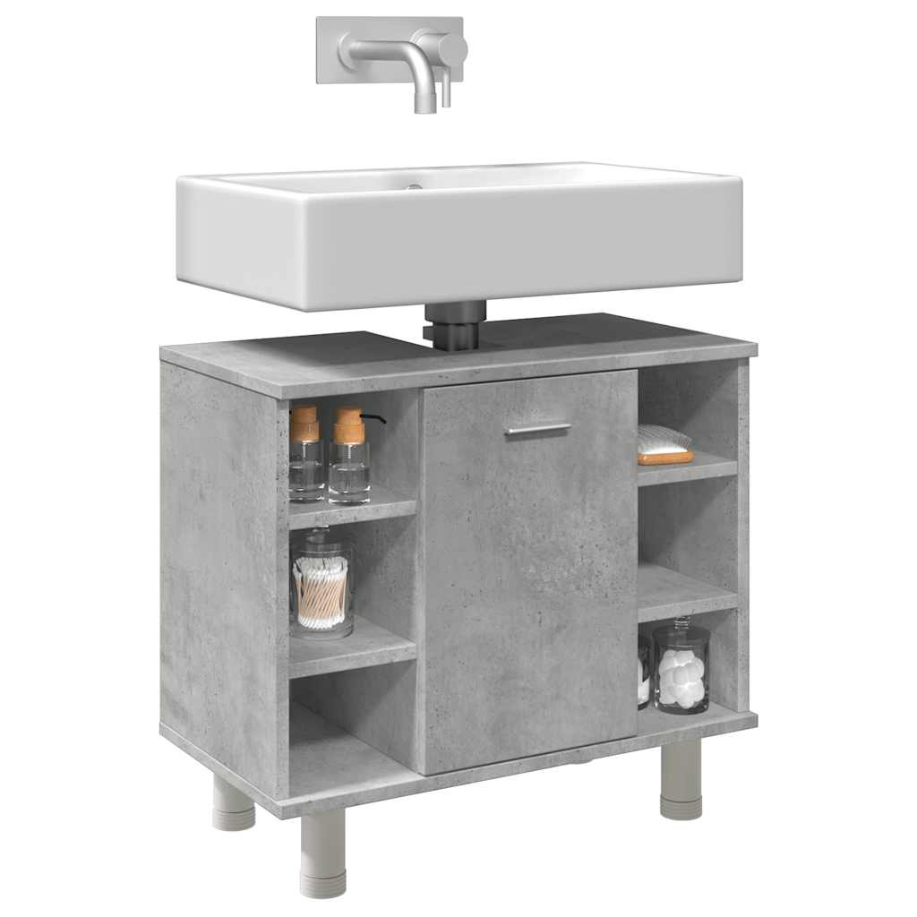 vidaXL Bathroom Cabinet Concrete Grey 60x32x53.5 cm Engineered Wood 1