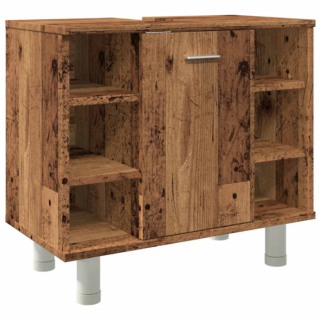 vidaXL Bathroom Cabinet Old Wood 60x32x53.5 cm Engineered Wood 2