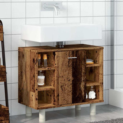 vidaXL Bathroom Cabinet Old Wood 60x32x53.5 cm Engineered Wood 3