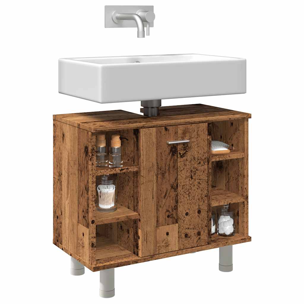 vidaXL Bathroom Cabinet Old Wood 60x32x53.5 cm Engineered Wood 1