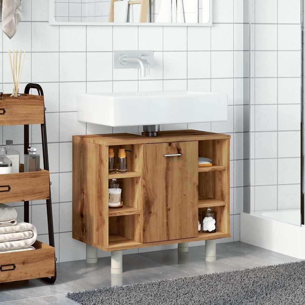 vidaXL Bathroom Cabinet Artisan Oak 60x32x53.5 cm Engineered Wood 4