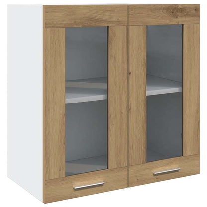 vidaXL Kitchen Wall Cabinet Lyon with Glass Door Artisan Oak 60x31x60 cm 2