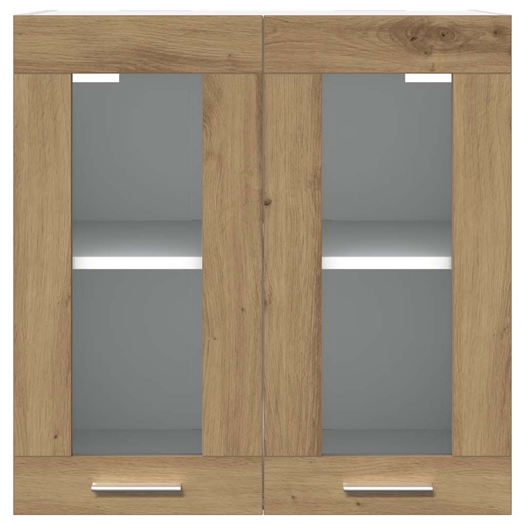 vidaXL Kitchen Wall Cabinet Lyon with Glass Door Artisan Oak 60x31x60 cm 4
